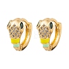 Brass Micro Pave Cubic Zirconia Earrings EJEW-E309-07G-2