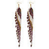 Bohemian Long Tassel Glass Seed Beaded Dangle Earrings for Women IW9172-1-1