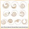 9 pairs 9 style Spiral Vortex & Lotus & Leaf & Sunflower Alloy Dangle Earrings for Women EJEW-AN0002-75-2