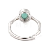 Oval Natural Amazonite Adjustable Rings RJEW-Q817-04P-08-3