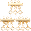 3Pcs 3 Holes Brass Slide Lock Clasps KK-BBC0027-60B-1