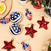 Independence Day Theme Ball & Star & Light Bulb Shape Plastic Ornaments DIY-WH0401-13-3