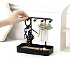 PP Necklace Display Stands with Wooden Tray PW-WG356B9-02-3