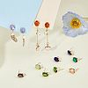 16Pcs 8 Colors Brass Glass Stud Earring Findings DIY-FH0004-50-4