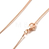 1mm Rack Plating Brass Square Snake Chain Necklaces for Women Men MAK-L044-18RG-2