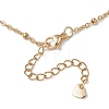 Brass Pave Cubic Zirconia Evil Eye Heart Pendant 304 Stainless Steel Satellite Chain Necklaces for Women NJEW-JN05803-02-5
