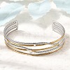 Two Tone 304 Stainless Steel Multi-strand Cuff Bangles for Women SA-CBA82C8-06GP-1