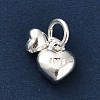 925 Sterling Silver Double Heart Charms FIND-Z069-03S-2