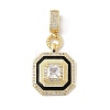 Brass Micro Pave Cubic Zirconia Pendants KK-U047-05G-1