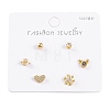 6 Pcs Brass Mirco Pave Clear Cubic Zirconia Ear Studs EJEW-S218-01G-01-1