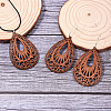 Wood & Wax Cord Pendant Necklaces & Hoop Earrings Sets FS-WG8CCFA-04-1