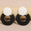 Baking Paint Alloy Round Stud Earrings for Women WG0412D-01-2