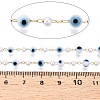 Handmade Evil Eye Lampwork & Imitation Pearl Beads Chains CHS-T006-16G-3