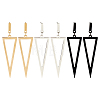 3 Pairs 3 Colors Alloy Hollow Out Triangle Dangle Stud Earrings for Women EJEW-AN0003-03-1