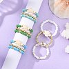 3Pcs Synthetic Turquoise & Hematite & Glass Seed Beaded Finger Rings RJEW-JR01092-1