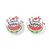 Summer Themed Printed Wood Beads WD-CBAA998-A01-1