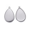 Tarnish Resistant 304 Stainless Steel Pendant Cabochon Settings STAS-P236-42P-2