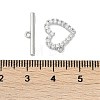 Brass Micro Pave Clear Cubic Zirconia Toggle Clasps KK-K391-07P-4