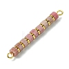 Natural Rhodonite & Electroplated Synthetic Non-magnetic Hematite Heishi Connector Charms PALLOY-JF03291-07-3