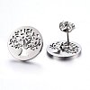 304 Stainless Steel Stud Earrings EJEW-H371-05P-2