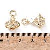 Rack Plating Brass Clear Cubic Zirconia Pendants KK-B078-07G14-3