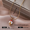 Vintage 304 Stainless Steel Enamel Pendant Necklaces for Women TA1970-5-1