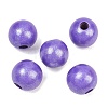 Spray Painted Wood European Beads WOOD-G029-08C-1
