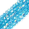 AB Color Plated Transparent Glass Beads Strands GLAA-G127-01-02N-1