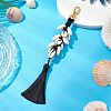 Natural Shell & Polyester Tassel Pendant Decorations HJEW-JM02825-02-2