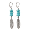 2 Pairs Alloy Feather Hoop Earrings EJEW-JE06713-4