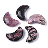 Moon Shape Natural Rhodonite Healing Crystal Pocket Palm Stones G-T132-001F-1