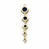 Rack Plating Brass Pave Cubic Zirconia Connector Charms KK-G458-02G-04-2