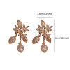 Brass Clear Cubic Zirconia Dangle Stud Earrings FS-WGF4301-01-3