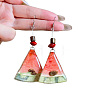 Resin Cute Fruit Watermelon Slice Dangle Earrings WGE2164-01-5