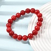 10MM Natural Dyed White Jade Round Beaded Stretch Bracelets for Women GG-CBA3F02-12B-2