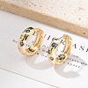 Brass Micro Pave Cubic Zirconia Hoop Earrings EJEW-H152-01A-G-1