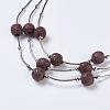 Waxed Cord Tiered Necklace NJEW-P185-A06-2