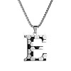 201 Stainless Steel Soccer Initial Pendant Necklacess for Men Women WG63E1E-25-1