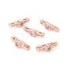 Rack Plating Brass Pave Clear Cubic Zirconia Connector Charms LS-KK-G433-04RG-3