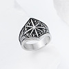 Eight-Point Star 304 Stainless Steel Finger Rings UT4019-3-1