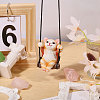 Resin Cat Pendant Decorations HJEW-WH0102-018-5
