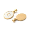 Natural Shell Oval with Initial Pendants STAS-I351-23G-U-2