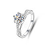 Rhodium Plated 925 Sterling Silver Ring Components WG64EDC-10-2