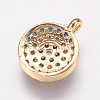 Brass Cubic Zirconia Charms KK-P134-22G-2