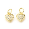Valentine's Day Brass Micro Pave Clear Cubic Zirconia Charms KK-Z156-19G-1