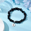 Natural Obsidian Chip Beaded Stretch Bracelets BJEW-JB11133-12-2