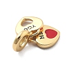 Rack Plating Brass Red Enamel European Dangle Charms X-KK-Q017-34G-2