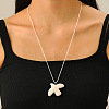 Porcelain White Peace Pigeon Pendant Waxed Cord Necklaces FS-WG0A779-02-1