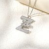 Brass Micro Pave Clear Cubic Zirconia Pendant Necklaces FS-WG7BC7F-15-2