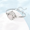Rotating Sun Natural Rose Quartz Link Bracelets GG-CBA0251-11P-01-2
